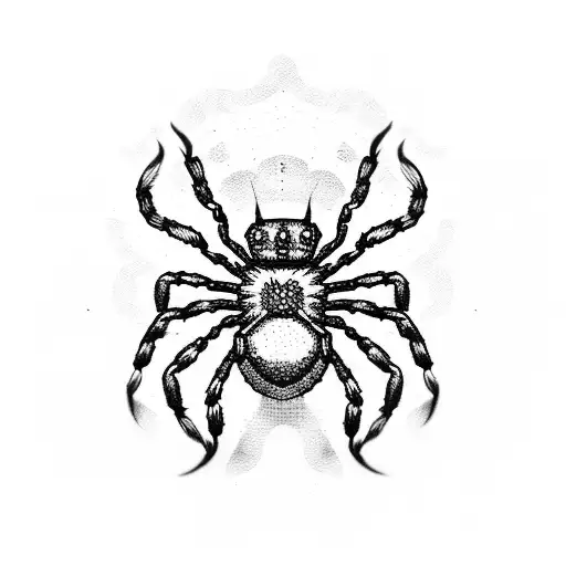 spider with heart tattoo design idea