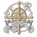 Mariner's cross with bubbles tattoo design idea