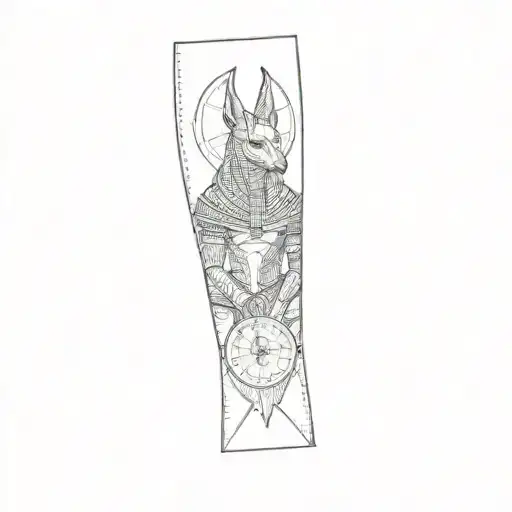 Anubis holding a scale tattoo design idea