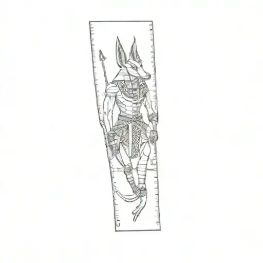 Anubis holding a scale tattoo design idea