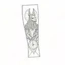 Anubis holding a scale tattoo design idea