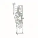 Anubis holding a scale tattoo design idea