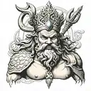 king Neptune tattoo design idea