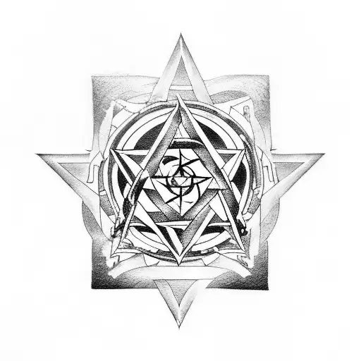 Supernatural TV show cyberpunk pentagram seal tattoo design idea