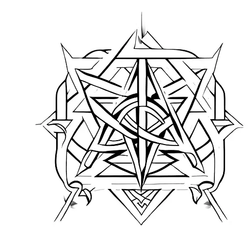 pentagram tattoo design idea