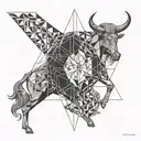 sagittarius and taurus tattoo design idea