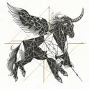 sagittarius and taurus tattoo design idea