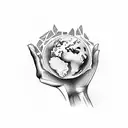 hand holding the world tattoo design idea