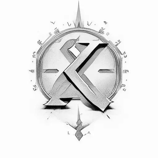 letters A en V with birth Year 1993 under the letters tattoo design idea