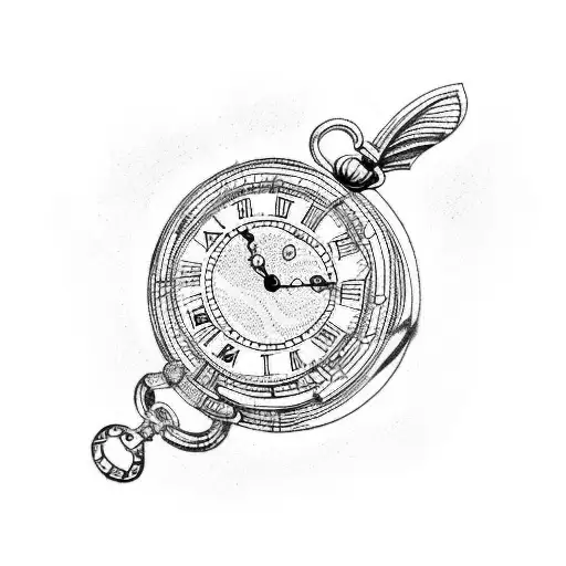 running rabbit with pocket watch tattoo design idea