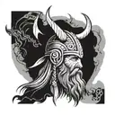 vikings head tattoo design idea