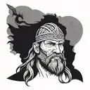 vikings head tattoo design idea