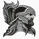 vikings head tattoo design idea
