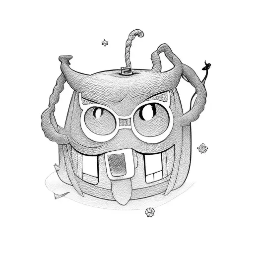 many cartoon characters from 90s in one frame all together tattoo design idea