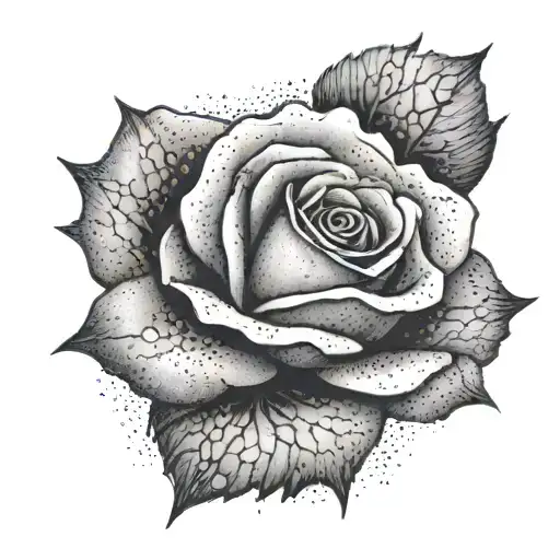 Rose out of the concrete tattoo design idea