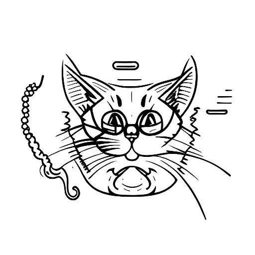 Cat smoker tattoo design idea