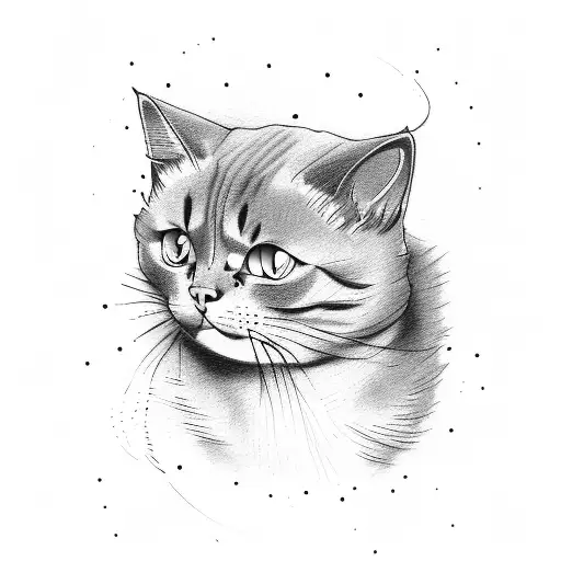 Cat smoker tattoo design idea