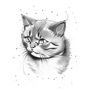 Cat smoker tattoo design idea