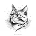 Cat smoker tattoo design idea