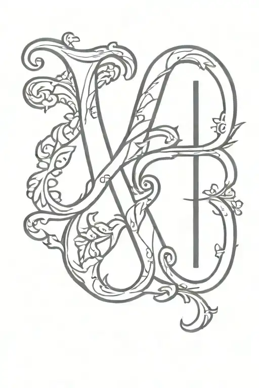 the letter H on my left arm, the letter L on my right arm, done in some kind of old english script tattoo design idea