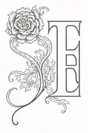 the letter H on my left arm, the letter L on my right arm, done in some kind of old english script tattoo design idea