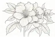 fine line violet flower with stem as jsk,sv,yev tattoo design idea