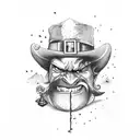evil leprechaun with knife and cocaine tattoo design idea