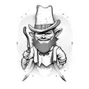 evil leprechaun with knife and cocaine tattoo design idea
