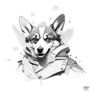 cowboy corgi tattoo design idea