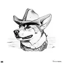 cowboy corgi tattoo design idea