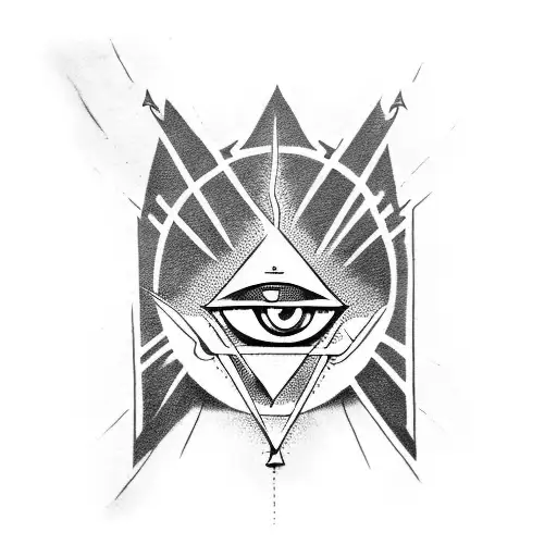 iluminati with devil eyes tattoo design idea
