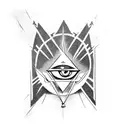 iluminati with devil eyes tattoo design idea