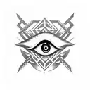 iluminati with devil eyes tattoo design idea