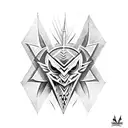 iluminati with devil eyes tattoo design idea