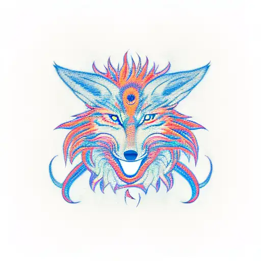 Nine tailed fox tattoo design idea