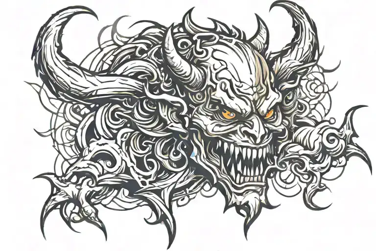 Scary devil tattoo design idea