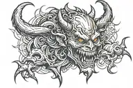 Scary devil tattoo design idea
