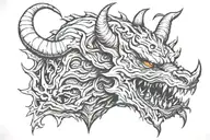 Scary devil tattoo design idea