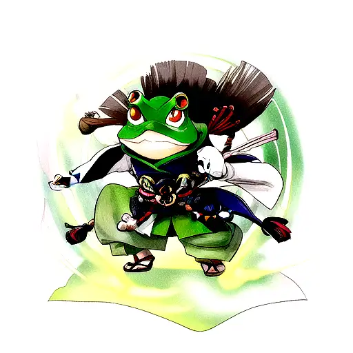 samurai frog tattoo design idea