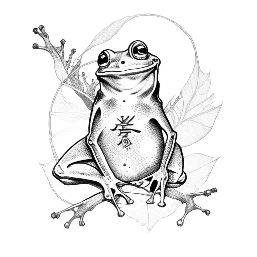 ninja frog tattoo design idea