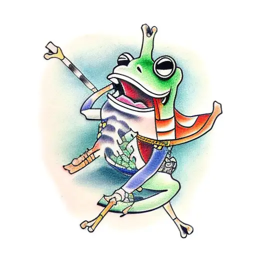 samurai frog tattoo design idea