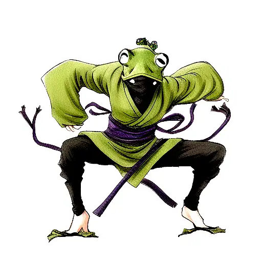 ninja frog tattoo design idea