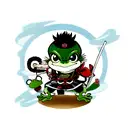 samurai frog tattoo design idea