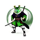 samurai frog tattoo design idea