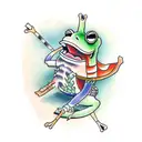 samurai frog tattoo design idea