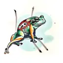 samurai frog tattoo design idea