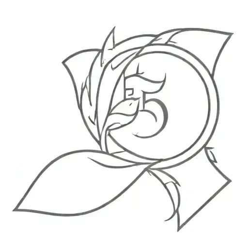 A banner with 555 inside tattoo design idea