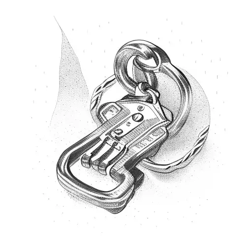 climbing carabiner tattoo design idea