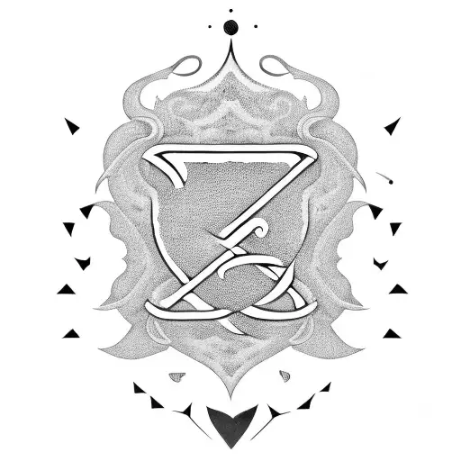 A minimalist design featuring the client's family members' initials tattoo design idea