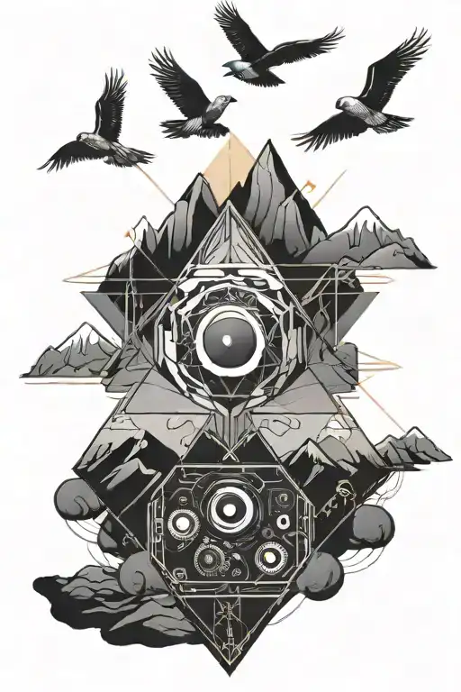 gaming remote laptop editing interface mountain peace your mind    tattoo design idea